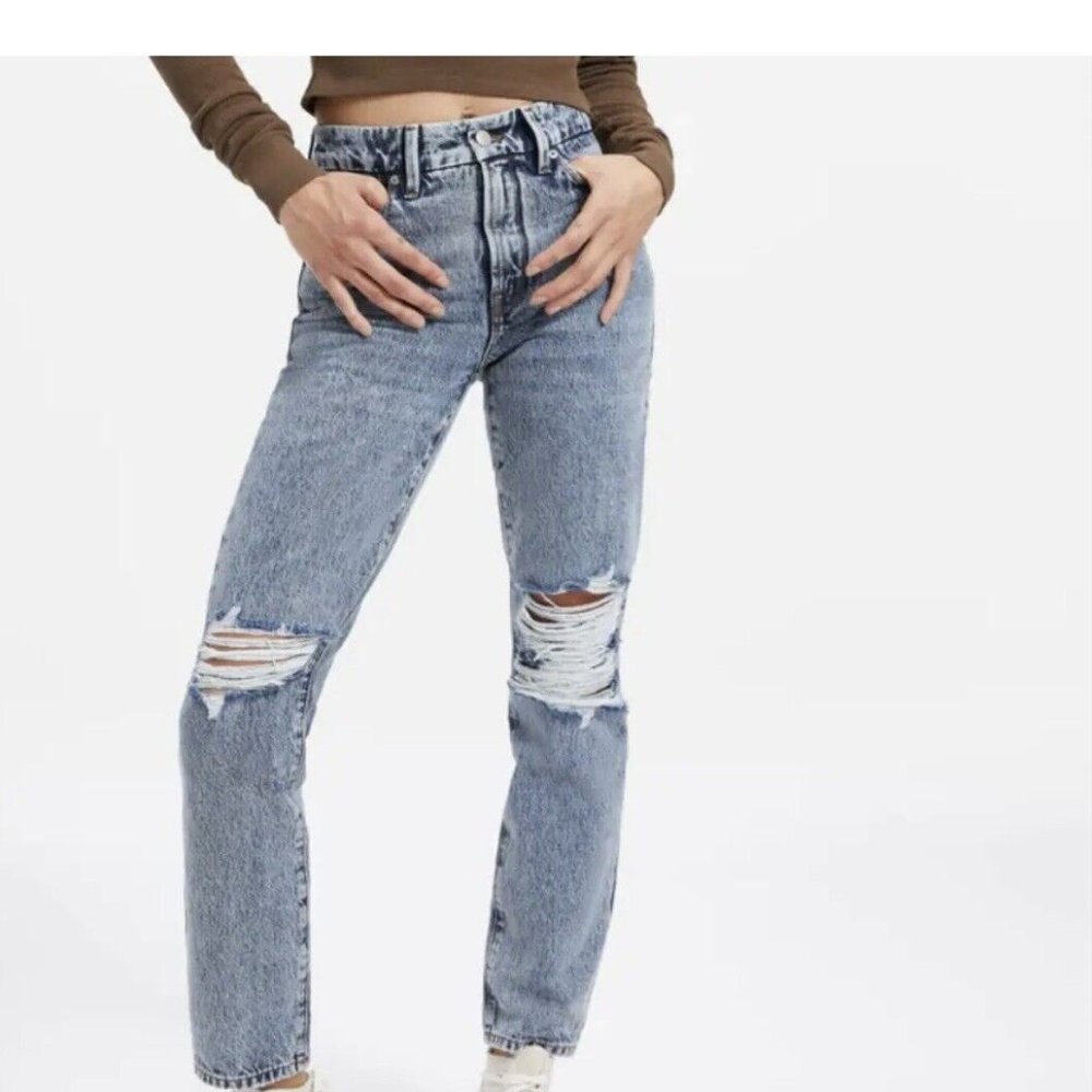 Good American Good Classic Distressed Jeans